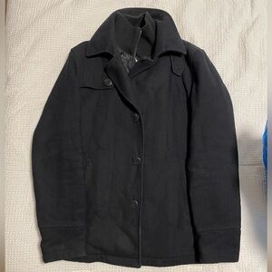 Jack and Jones Black Peacoat Jacket